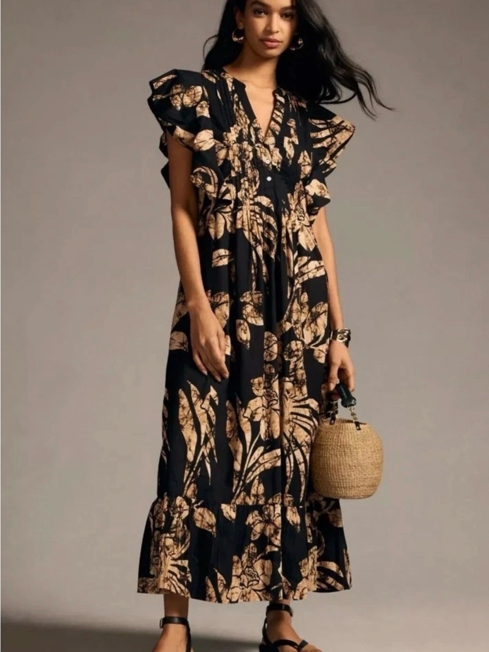 Anthropologie Maeve Cassandra Floral Pattern Maxi Dress XS